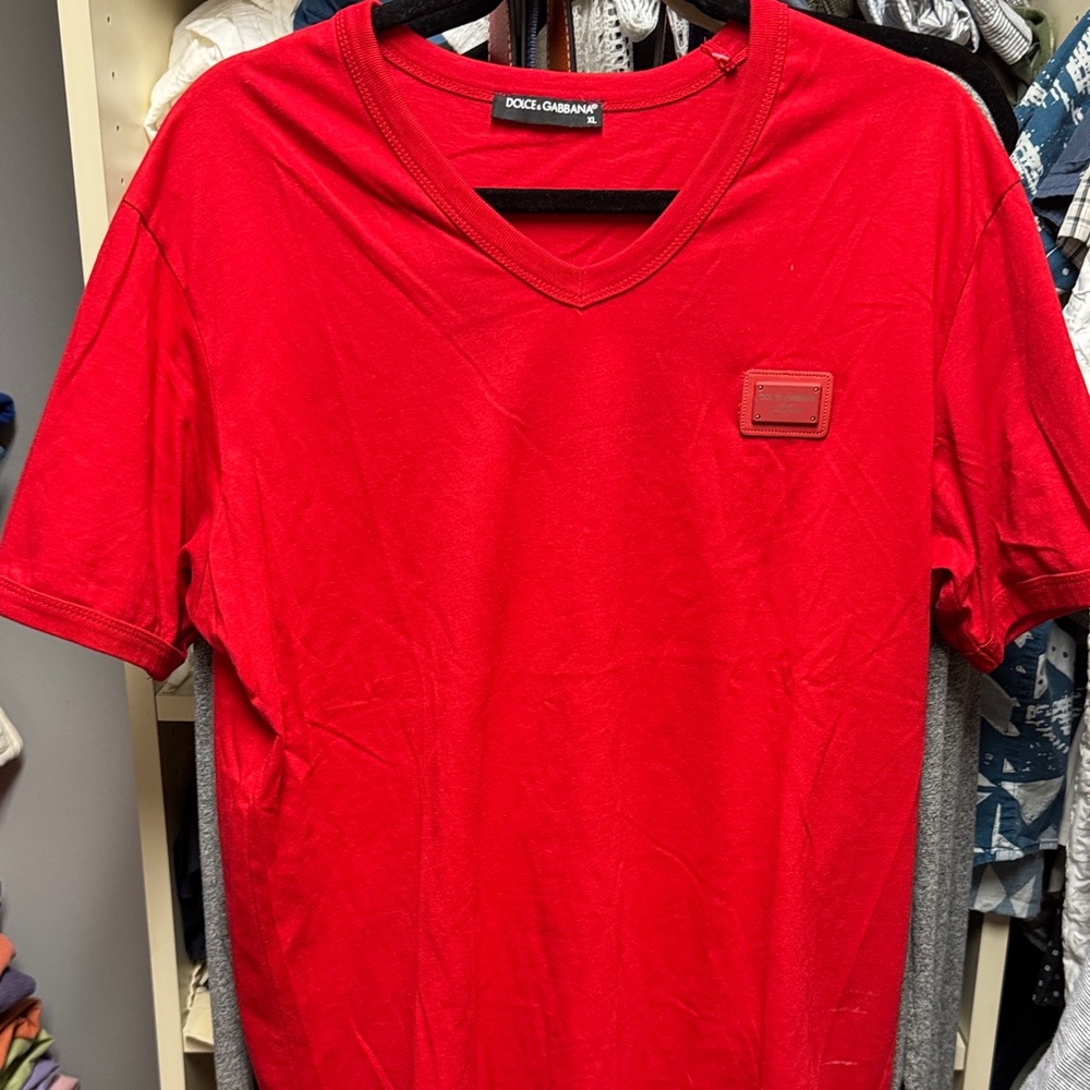 Dolce & Gabbana Vivid Red Short Sleeve Tee